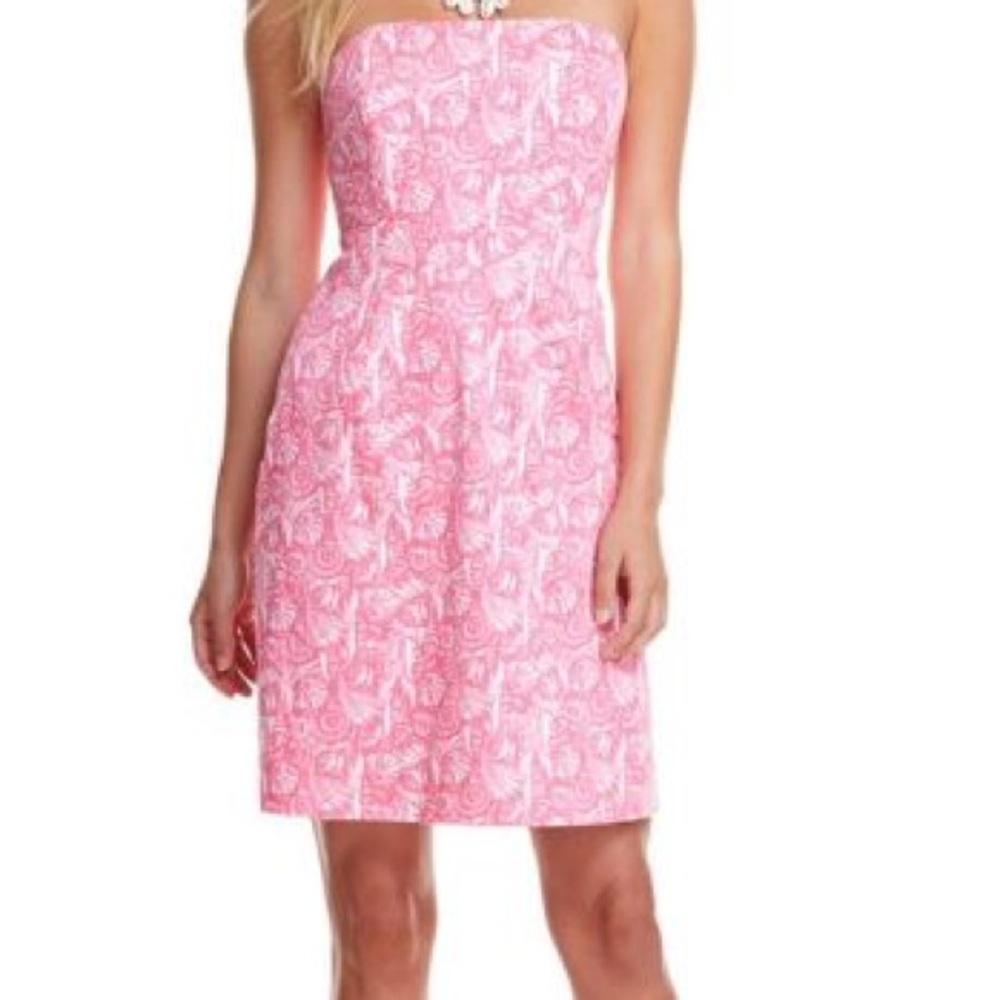Vineyard Vines All Shells Print Strapless Dress